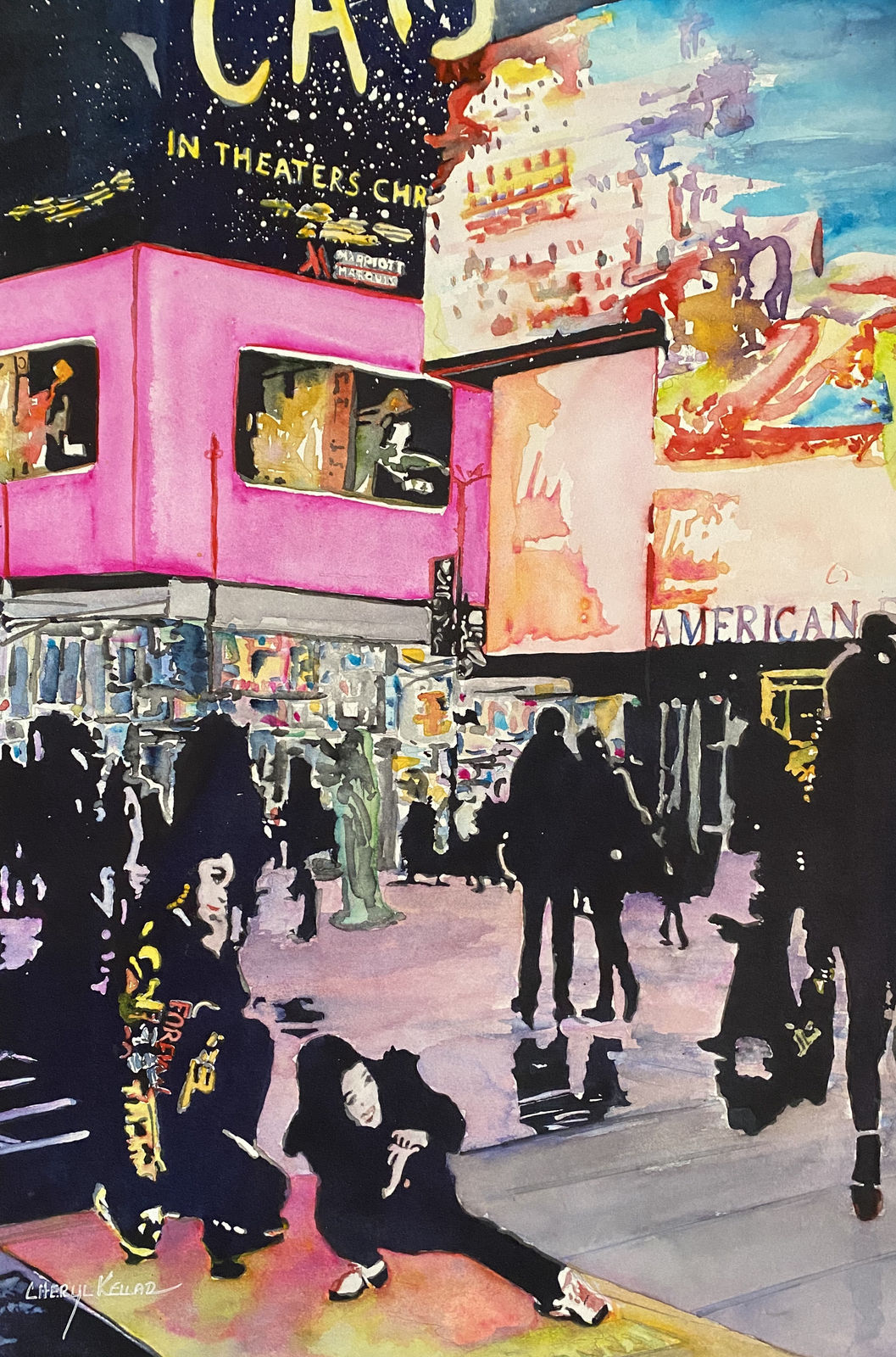 Cheryl Kellar, first night in times square, 2020