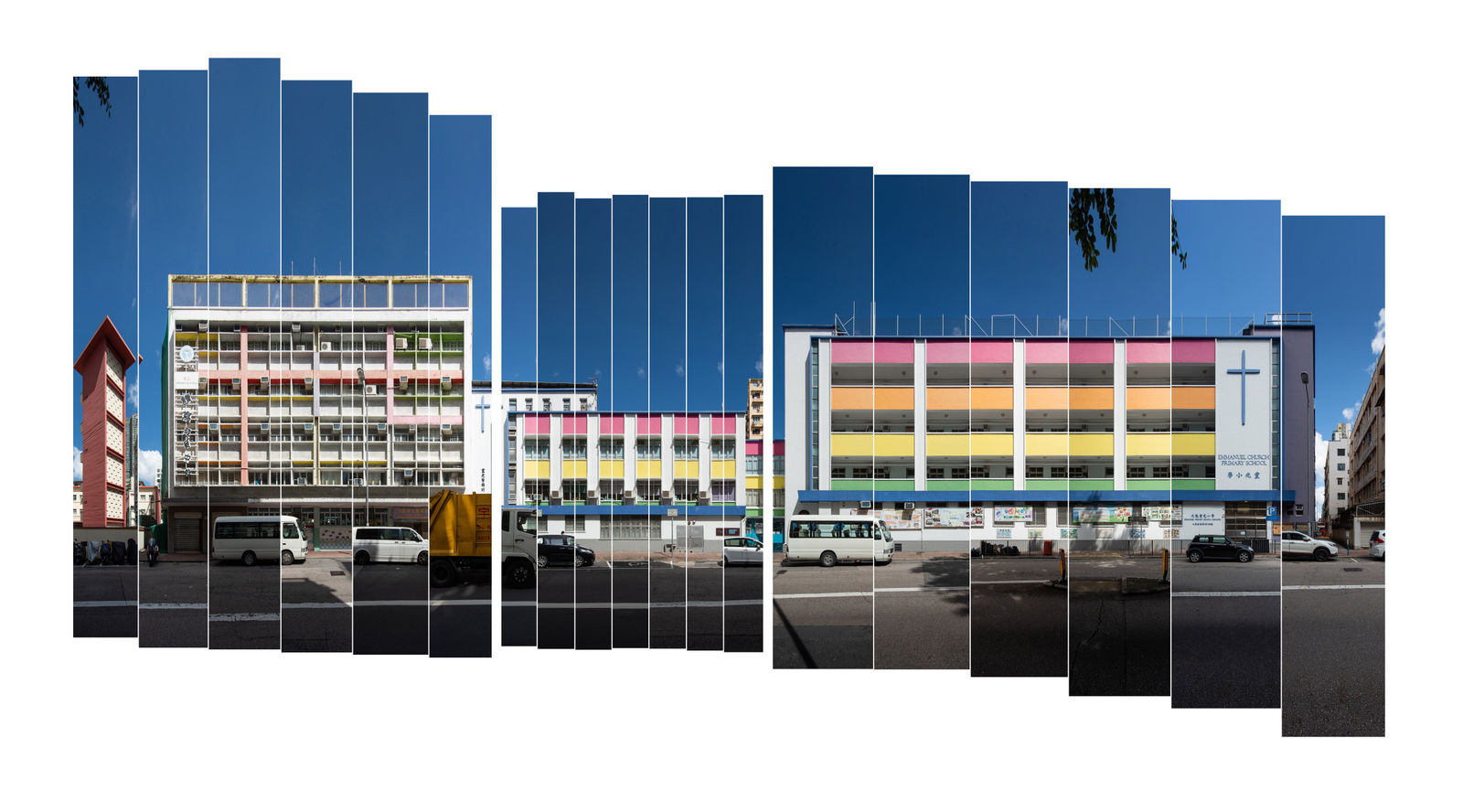 Mark Panckhurst, 3 Architectural Facades, To Kwa Wan, Hong Kong, 2020