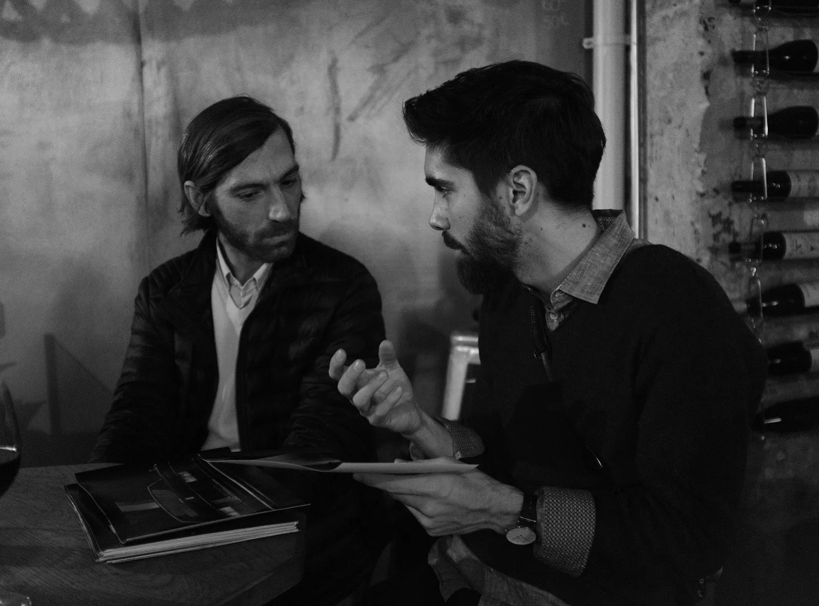 Portfolio review with artist Giacomo Brunelli. Credit Mike Hulett.