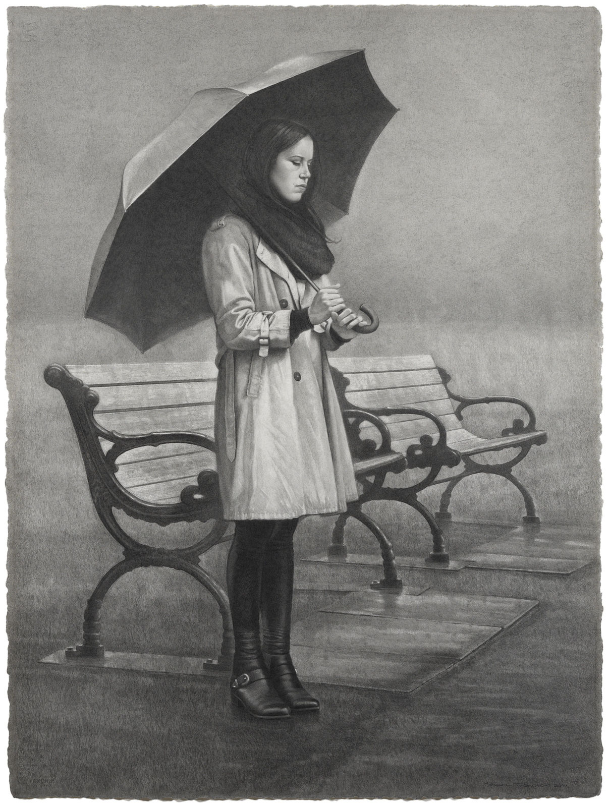 MICHAEL THOMPSON, Rain in Saint James Park, 2014