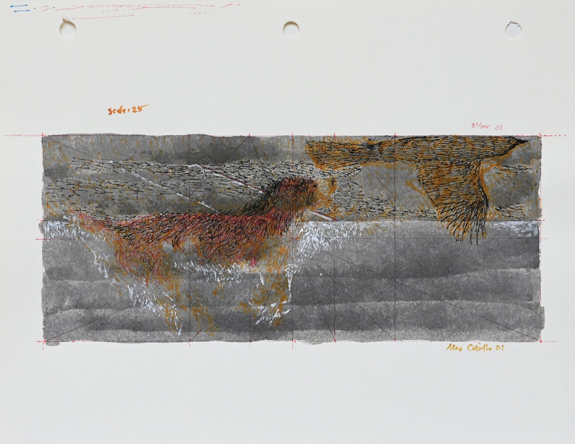 ALEX COLVILLE, Study for Terrier and Crow, 8 Mar. 2001