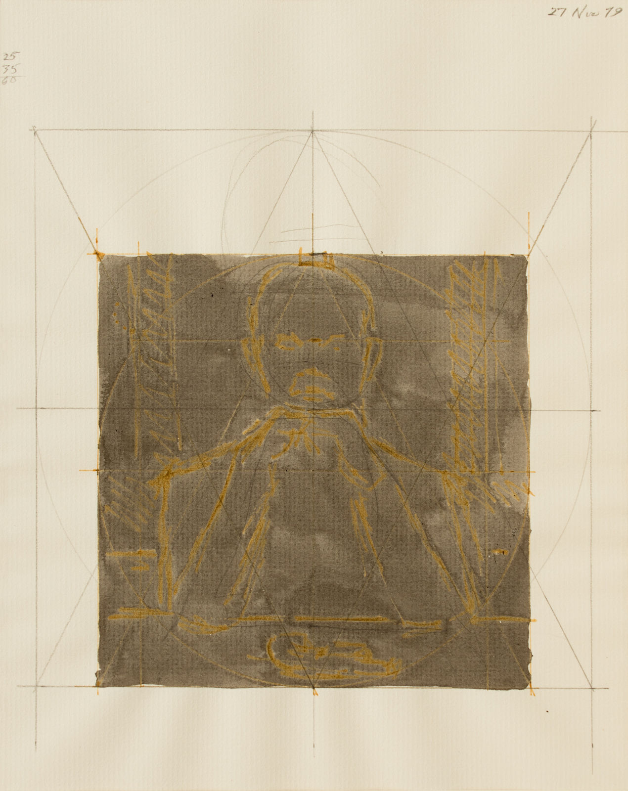 ALEX COLVILLE, Study for Target Pistol and Man, 27 November 1979