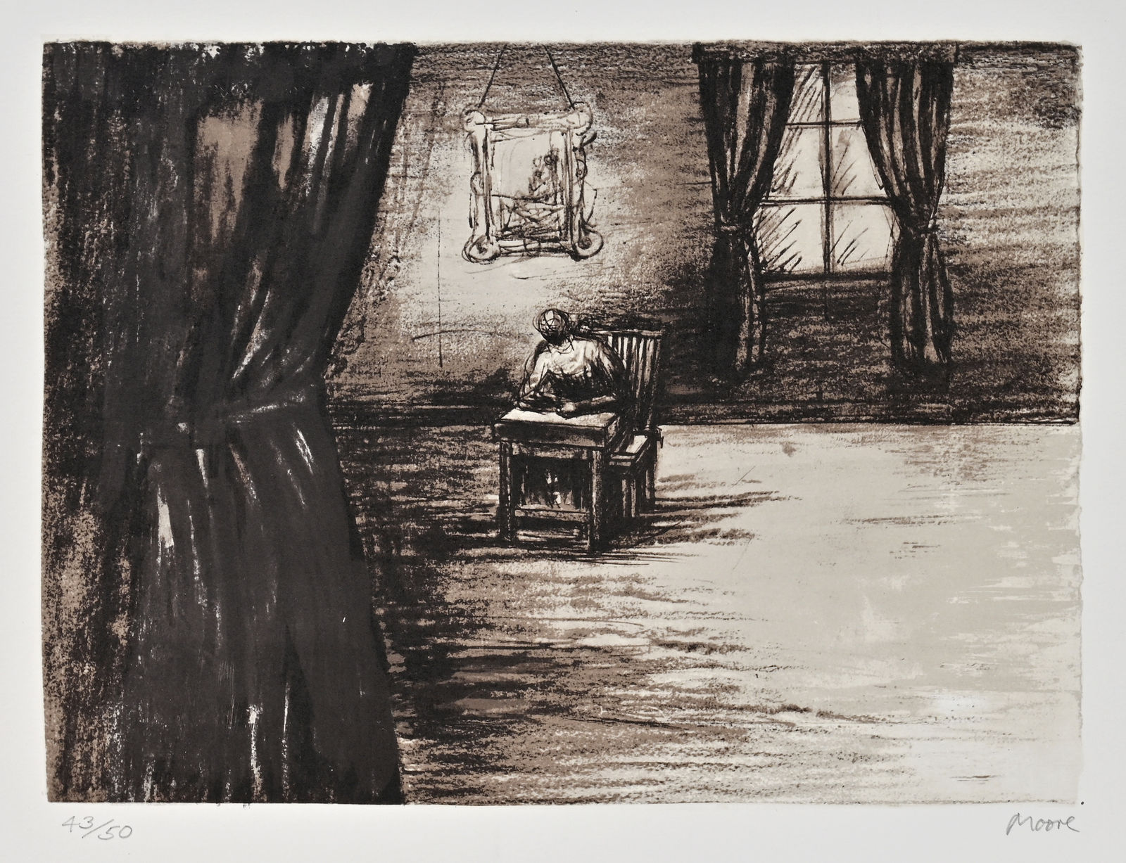 HENRY MOORE, Figure in a Room, 1977