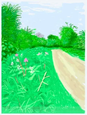 David Hockney, The Arrival of Spring in Woldgate, East Yorkshire, iPad drawing, 26 April 2011