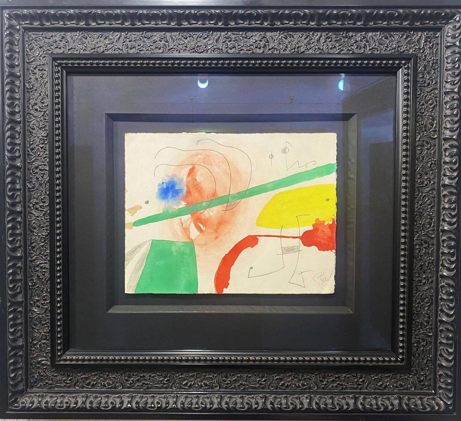 Joan Miro (1893-1983), Personnage Et Oiseau Dans Un Paysage, 1976