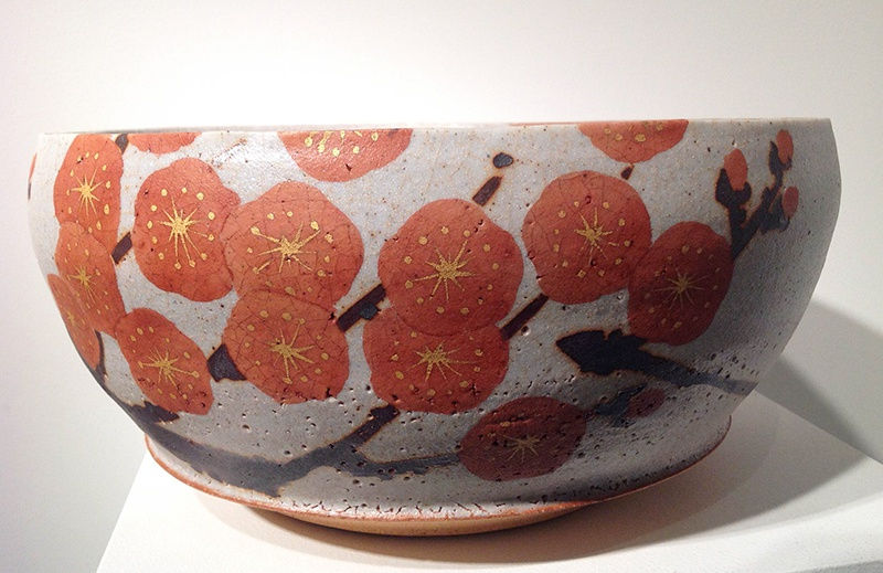 Mochizuki Shū, Bowl with Red Plum Blossom Design, 2013