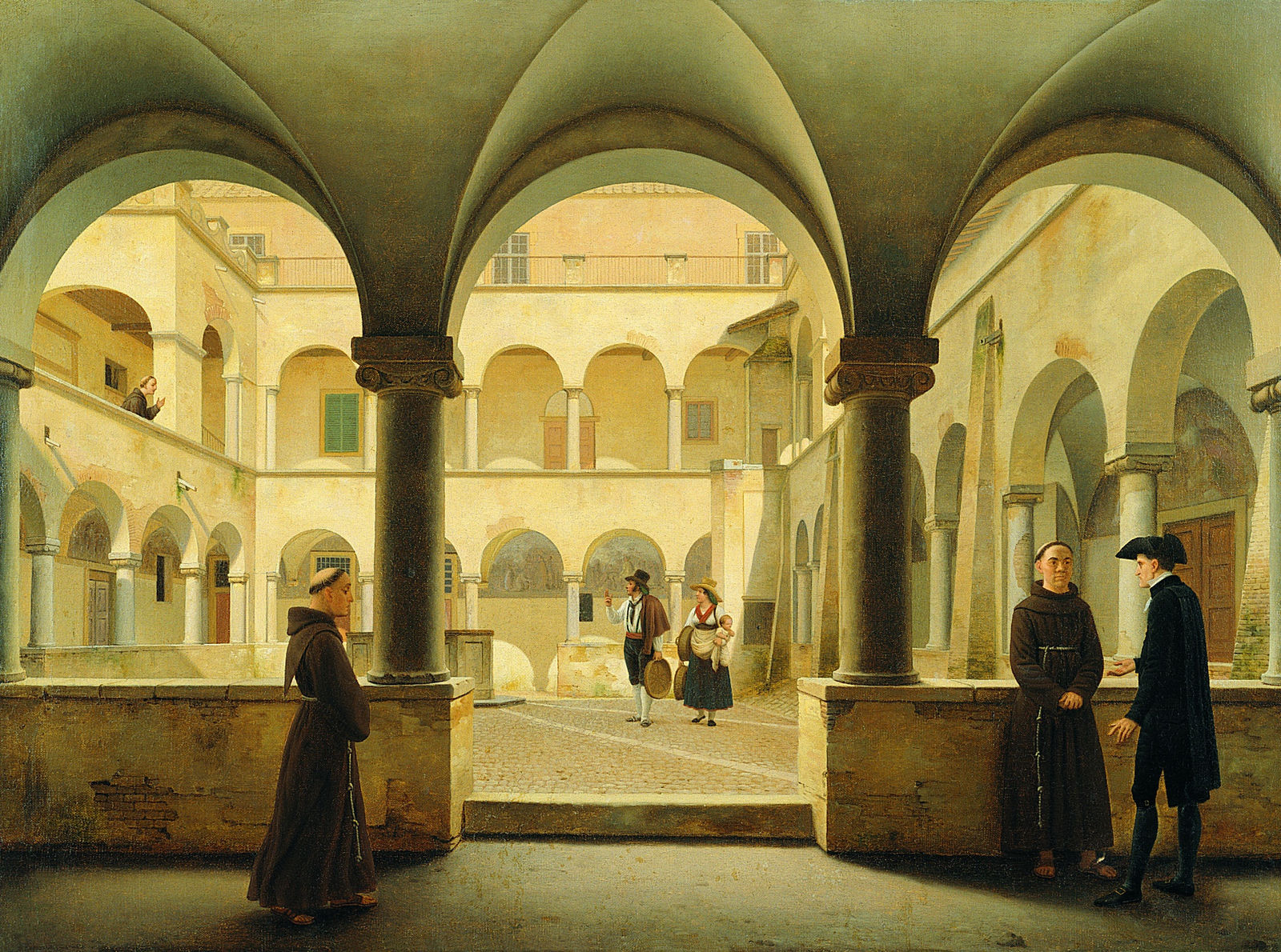 Christoffer Wilhelm ECKERSBERG, The cloister of the Aracoeli convent