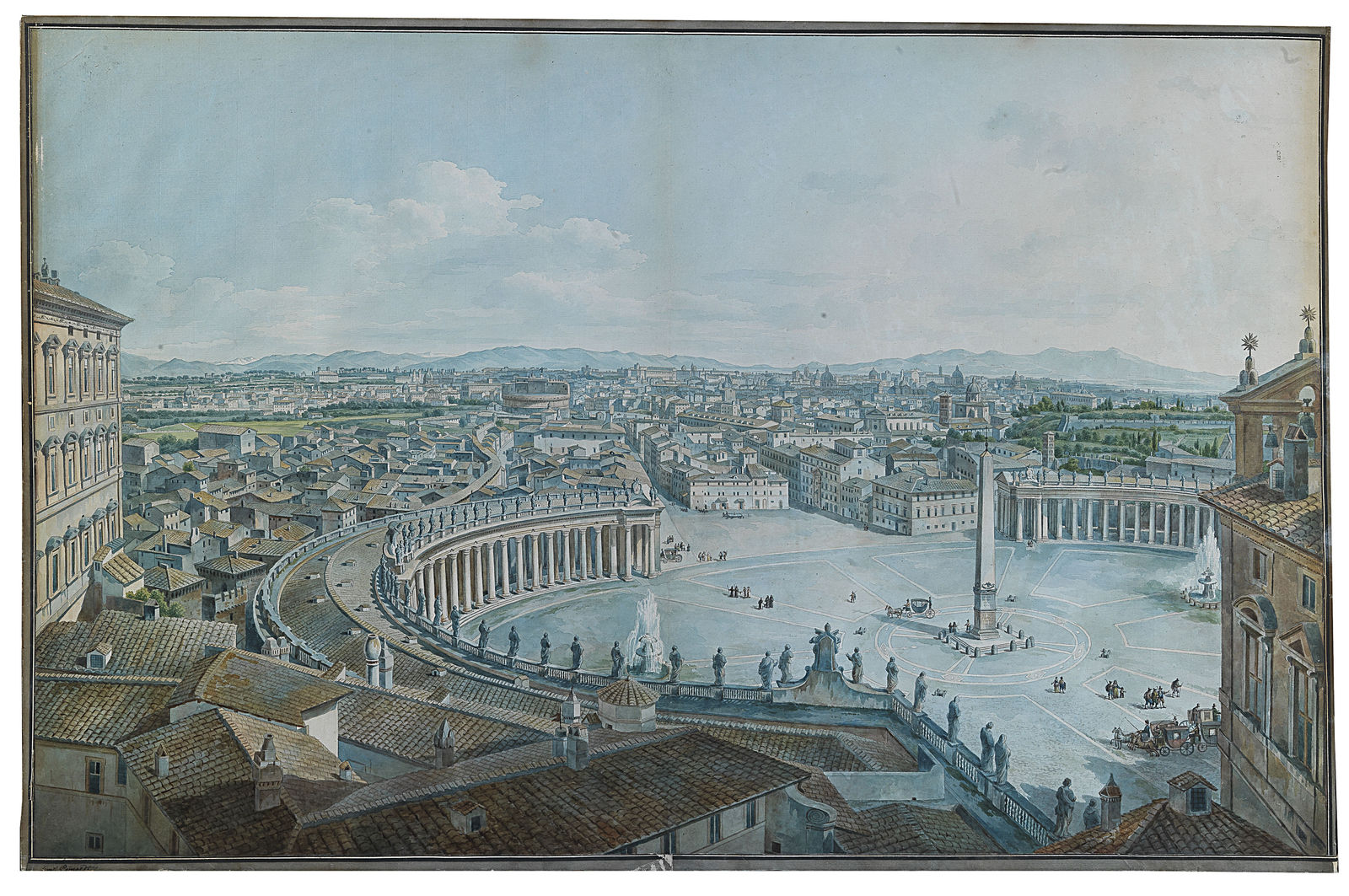 Simone POMARDI, View of Rome from the Vatican loggias