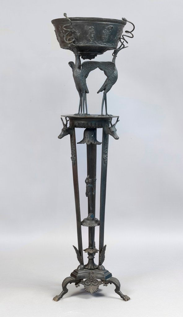 CHIURAZZI Workshop, Burnished and patinated bronze tripod