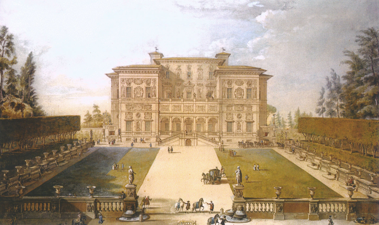 Francesco PANINI, View of the Villa Borghese Palace