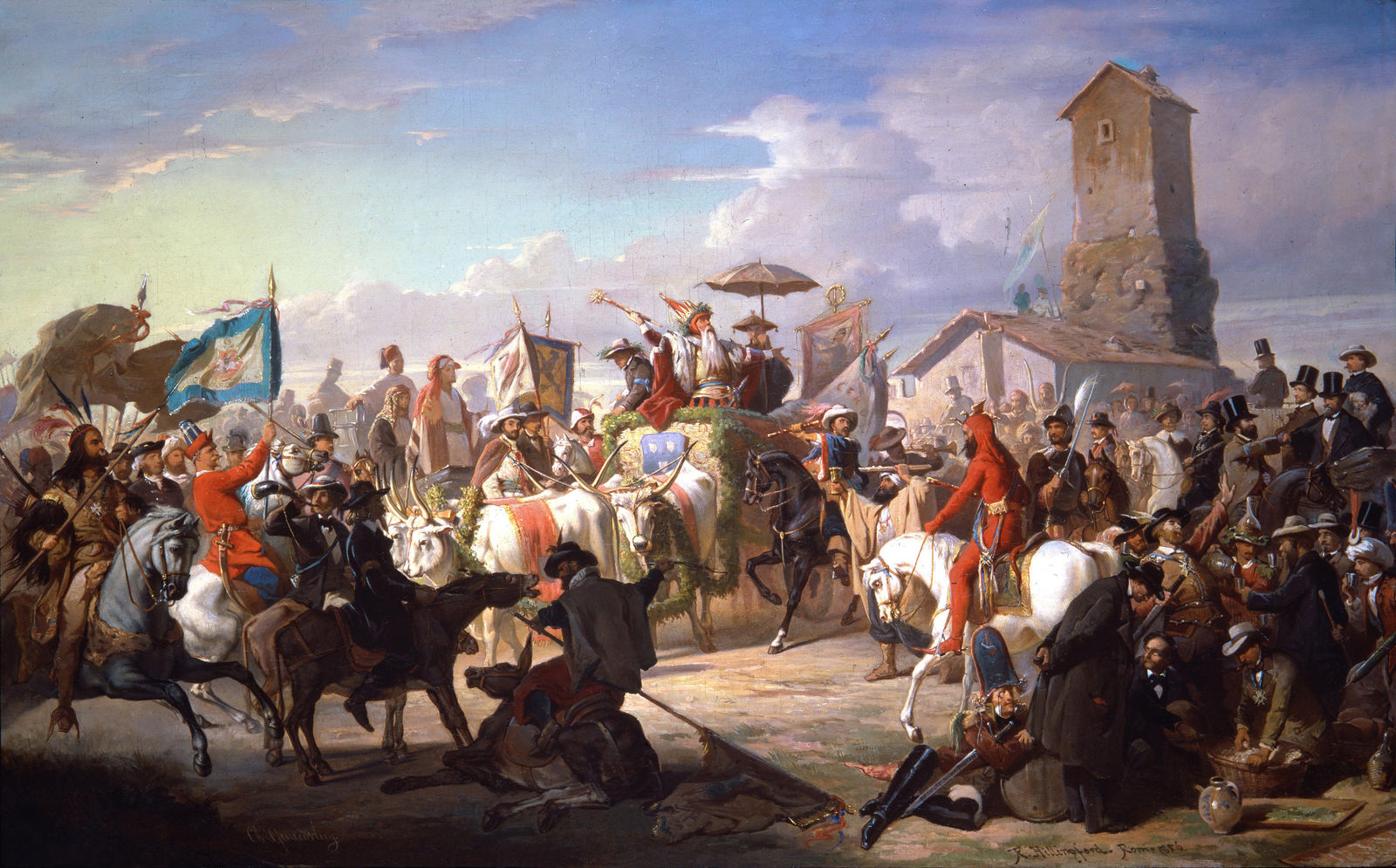 Carl Max Gerlach Antoon QUAEDVLIEG, The German Artists's Feast at the Torre Salaria, 1856