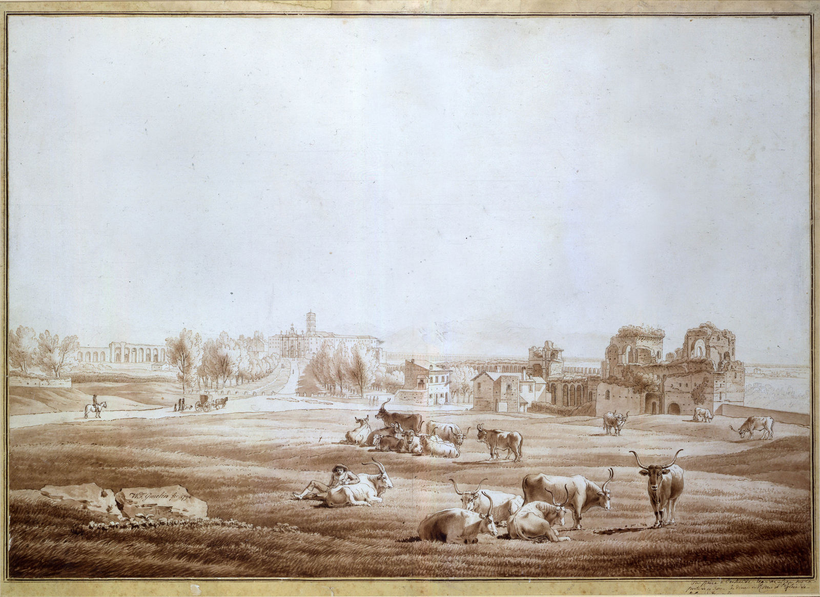 Wilhelm Friedrich GMELIN, View of St. Croce in Gerusalemme, Rome, 1790