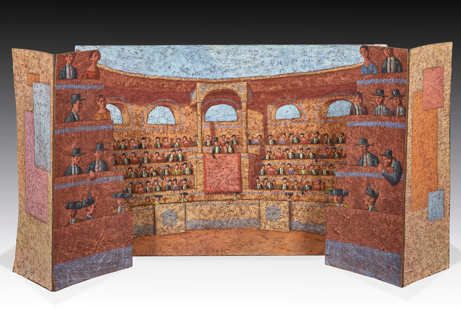 Domenico Gnoli, A Bullring (a stage set for a marionette theatre), c. 1957–58