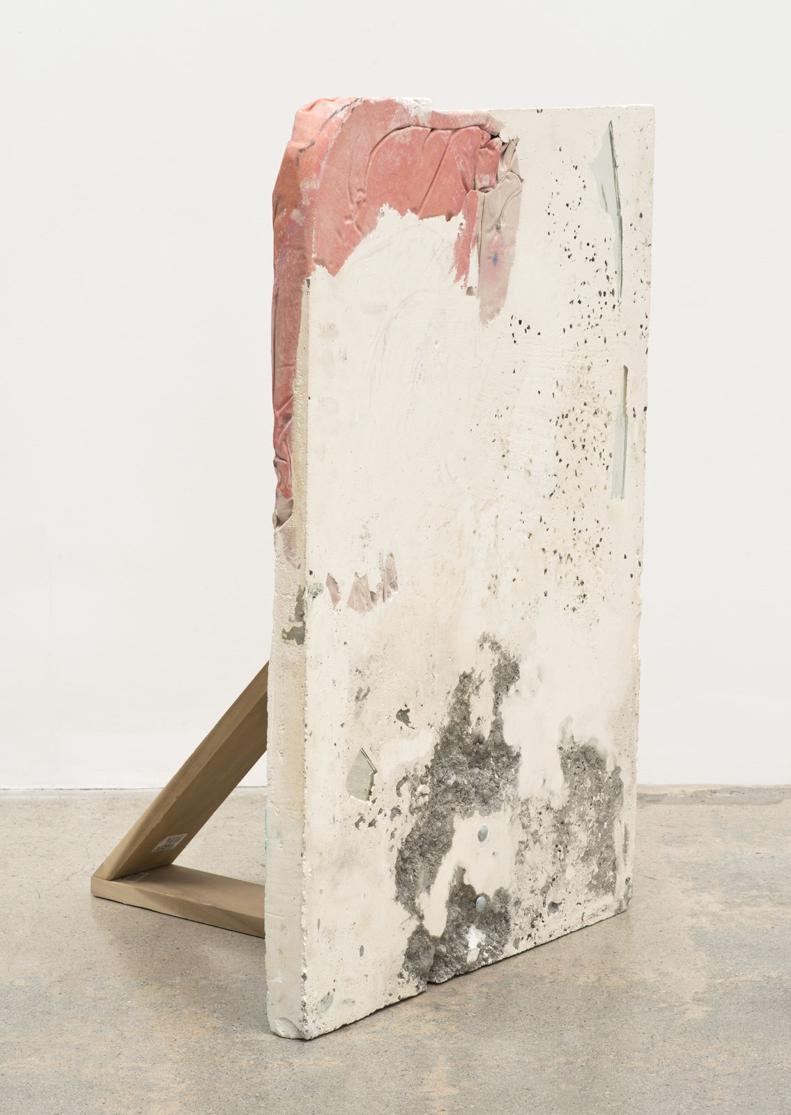 Katy Cowan, 'Trace' (2013). Plaster, sun-sensitive paint on fabric, poplar, fabric dye, mirror shards, 44 x 24 x 18 inches.