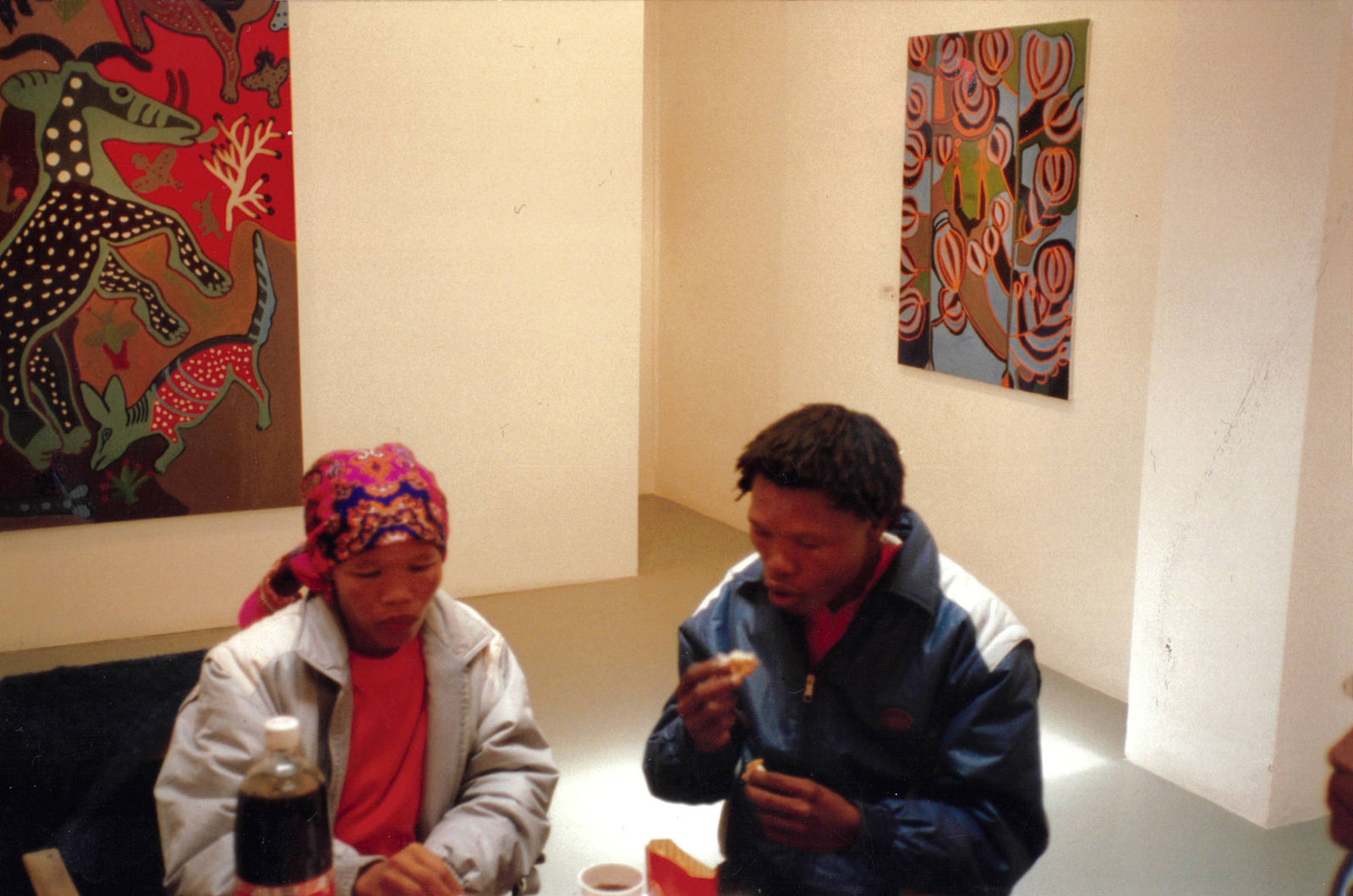 Dada and Thamae Kaashe at the Rebecca Hossack Art Gallery in London, 1993