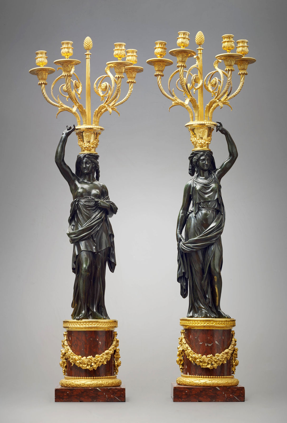 François Rémond (attributed to), A large pair of Louis XVI four-light candelabra attributed to François Rémond, Paris, date circa 1790