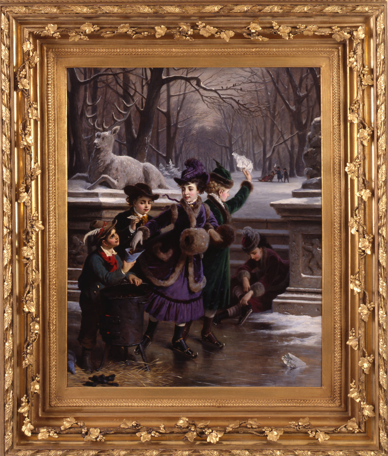 Anton Ebert , “Roasted Chestnuts On A Wintry Day; the Windisch-Graetz Children” by Anton Ebert