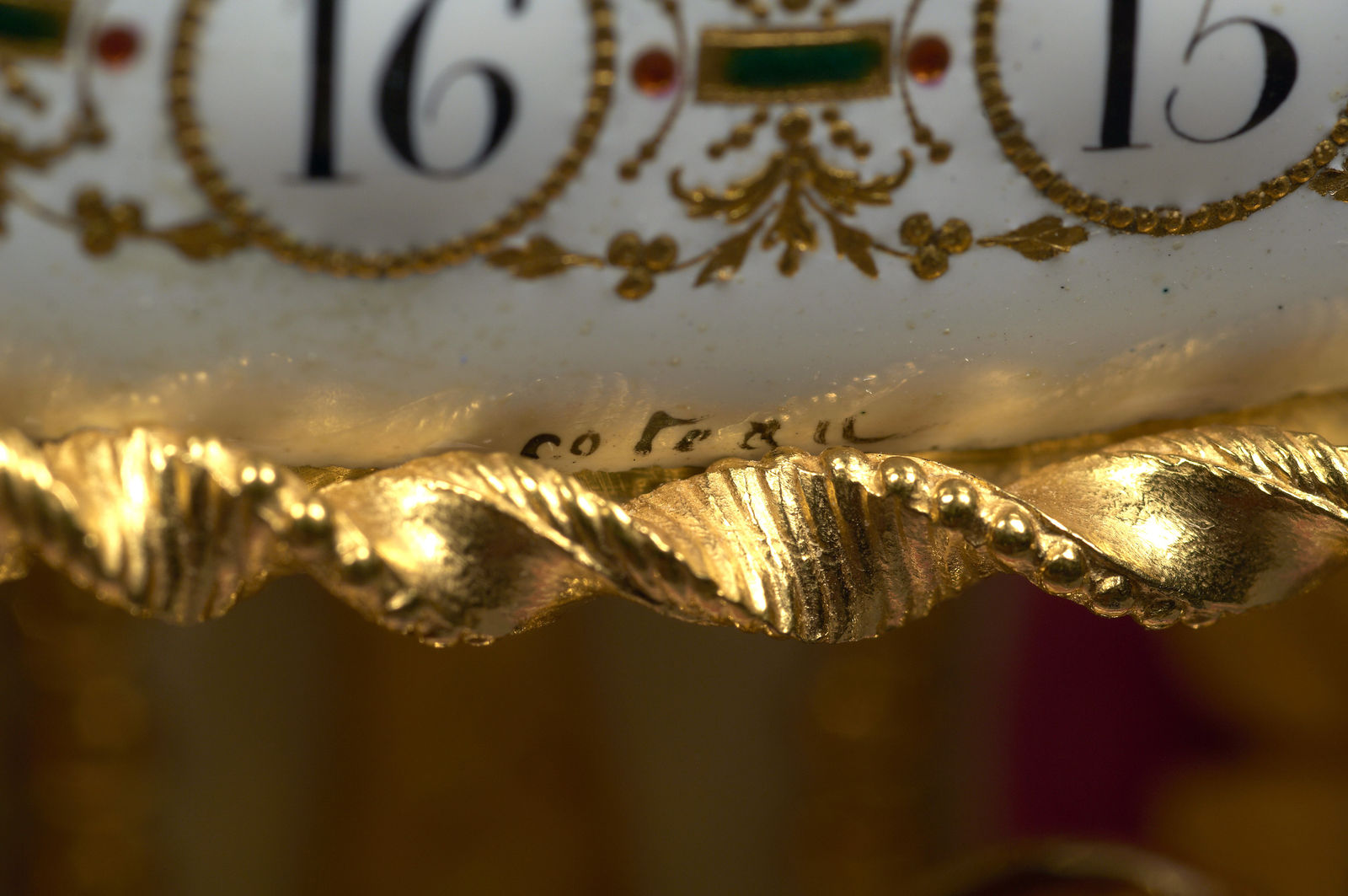 Joseph Coteau, A Louis XVI skeletonised lyre clock, enamel work by Joseph Coteau and movement attributed to Dieudonné Kinable, Paris, date circa 1795-97