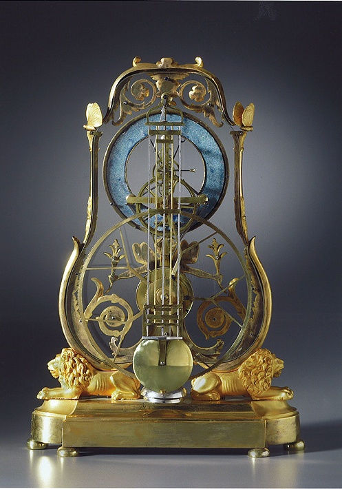 Unknown, An Empire quarter striking skeleton clock of two to three months duration, Paris, date circa 1810