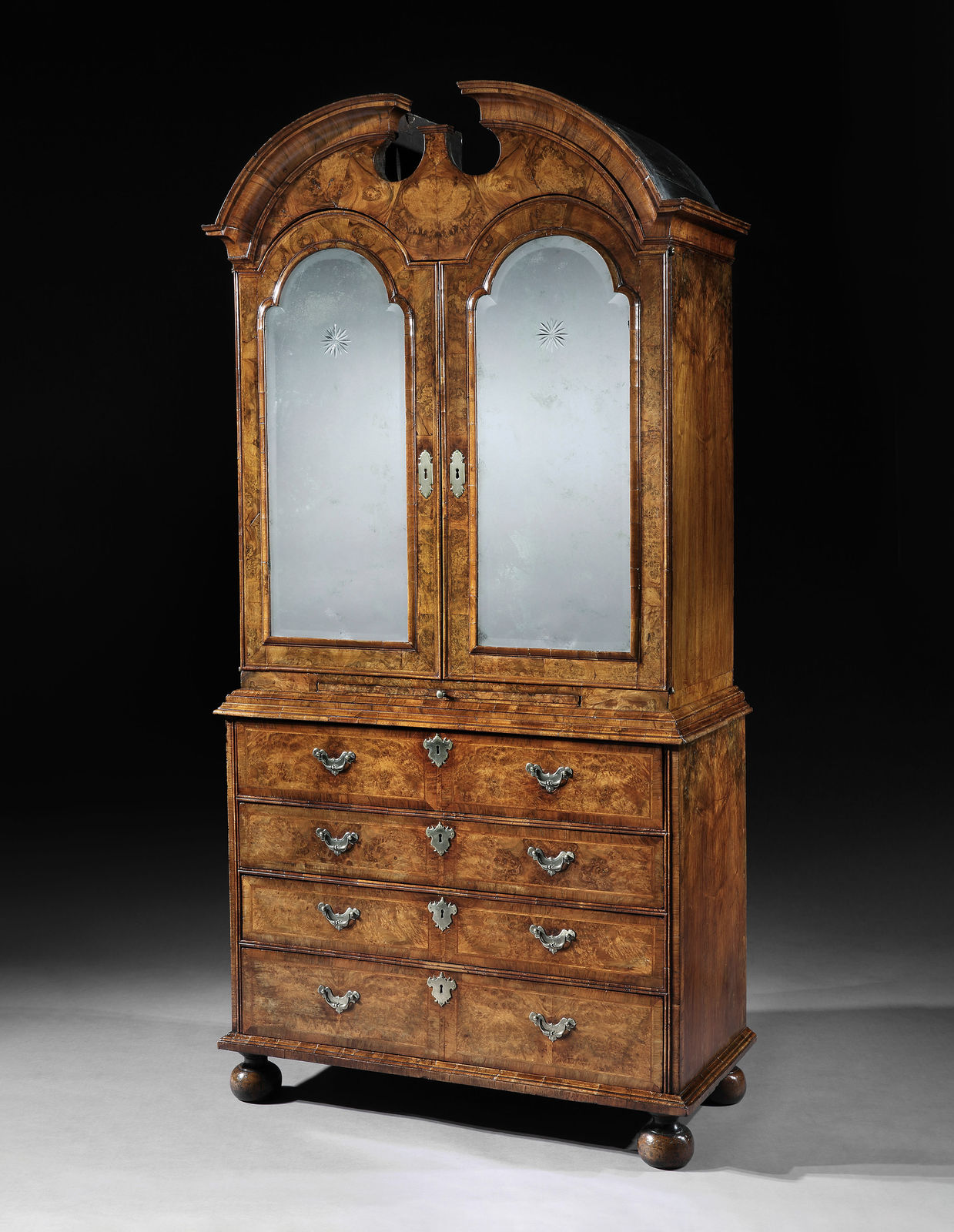 A GEORGE I WALNUT AND BURR WALNUT SECRETAIRE-CABINET BY OLD & ODY, ENGLISH, CIRCA 1725