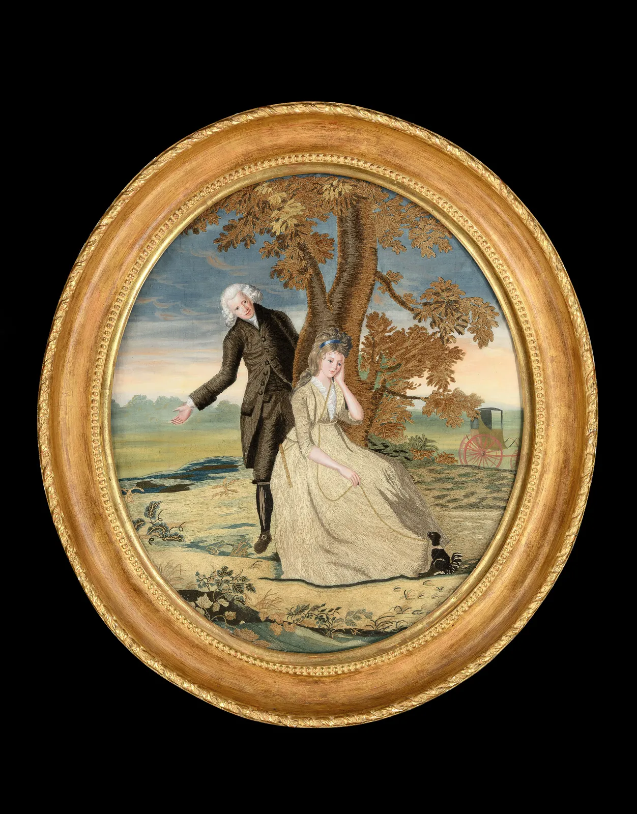 A Regency Needlework and watercolour Picture, English, circa 1815