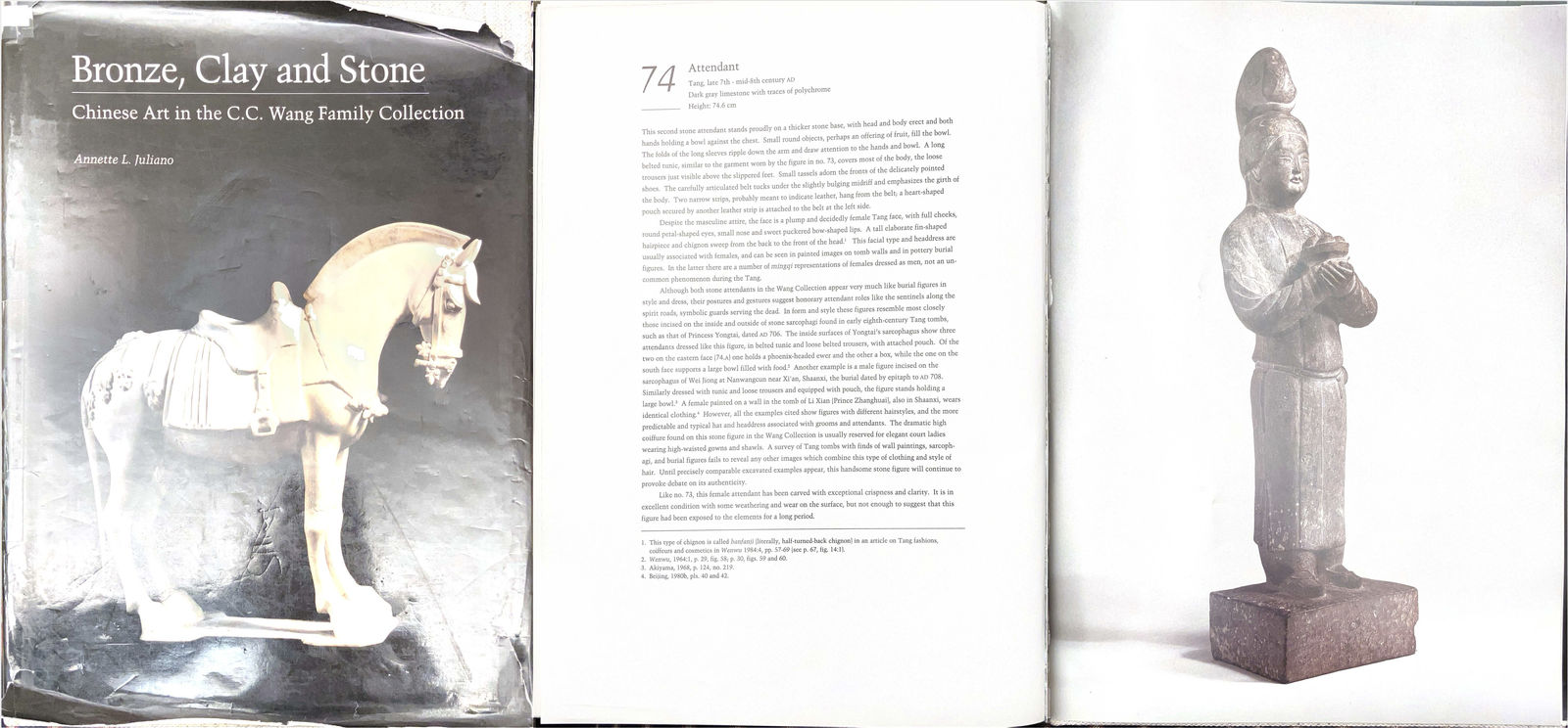 A LIMESTONE FIGURE OF A FEMALE ATTENDANT, CHINA, TANG DYNASTY (618 - 907), 7TH CENTURY