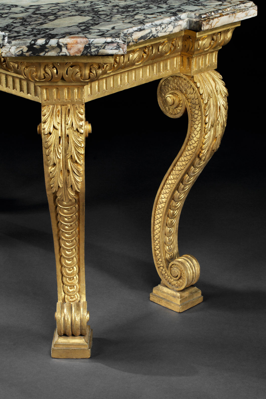 A GEORGE II GILTWOOD TABLE ATTRIBUTED TO BENJAMIN GOODISON AND WILLIAM KENT, ENGLISH, CIRCA 1730 - 40