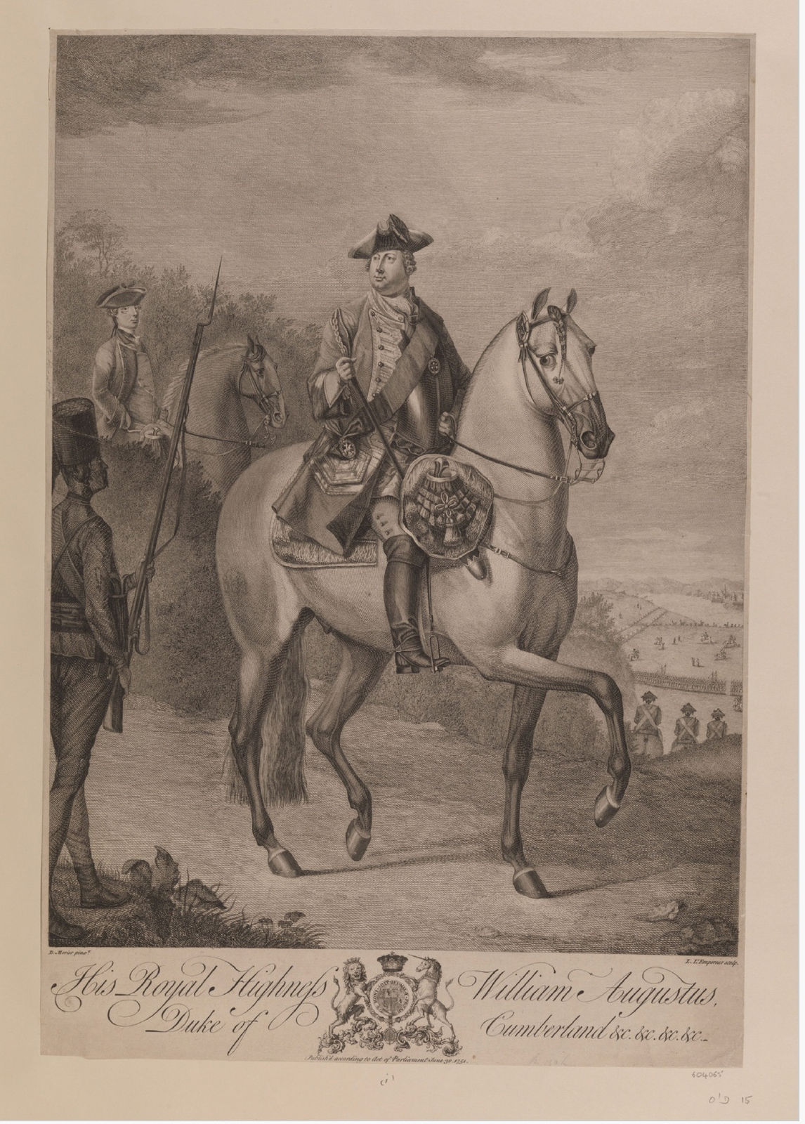 A GEORGE III CHINESE-EXPORT REVERSE-PAINTED MIRROR DEPICTING THE DUKE OF CUMBERLAND , Chinese Export, circa 1755-60