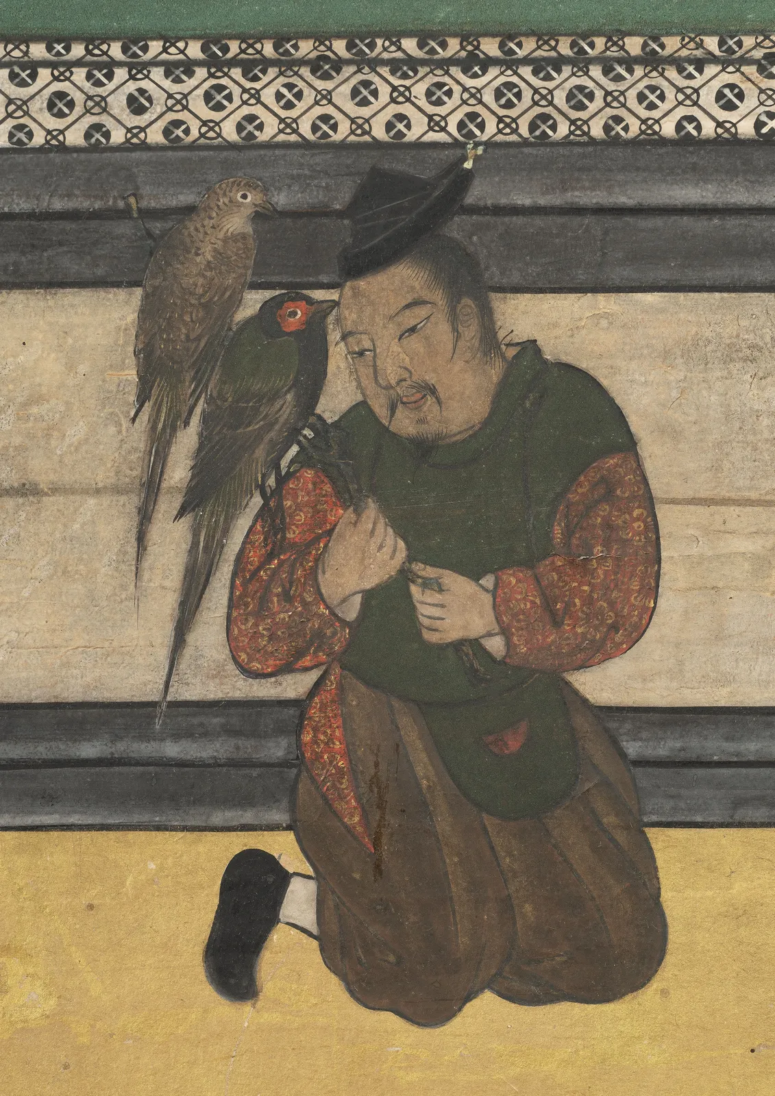 A PAIR OF SIX-FOLD BYŌBU (SCREENS) DEPICTING THE HORSE STABLE, JAPAN, MOMOYAMA (1573 - 1615) - EDO PERIOD (1603 - 1868), c. 1600