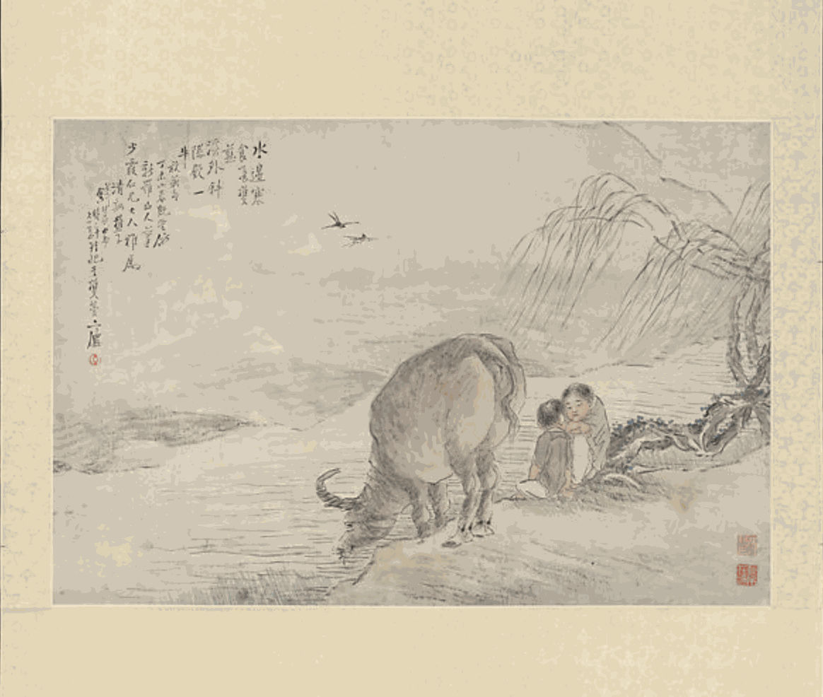 A FAMILLE VERTE BOY AND BUFFALO GROUP INCENSE BURNER, CHINA, KANGXI PERIOD (1662 - 1722)