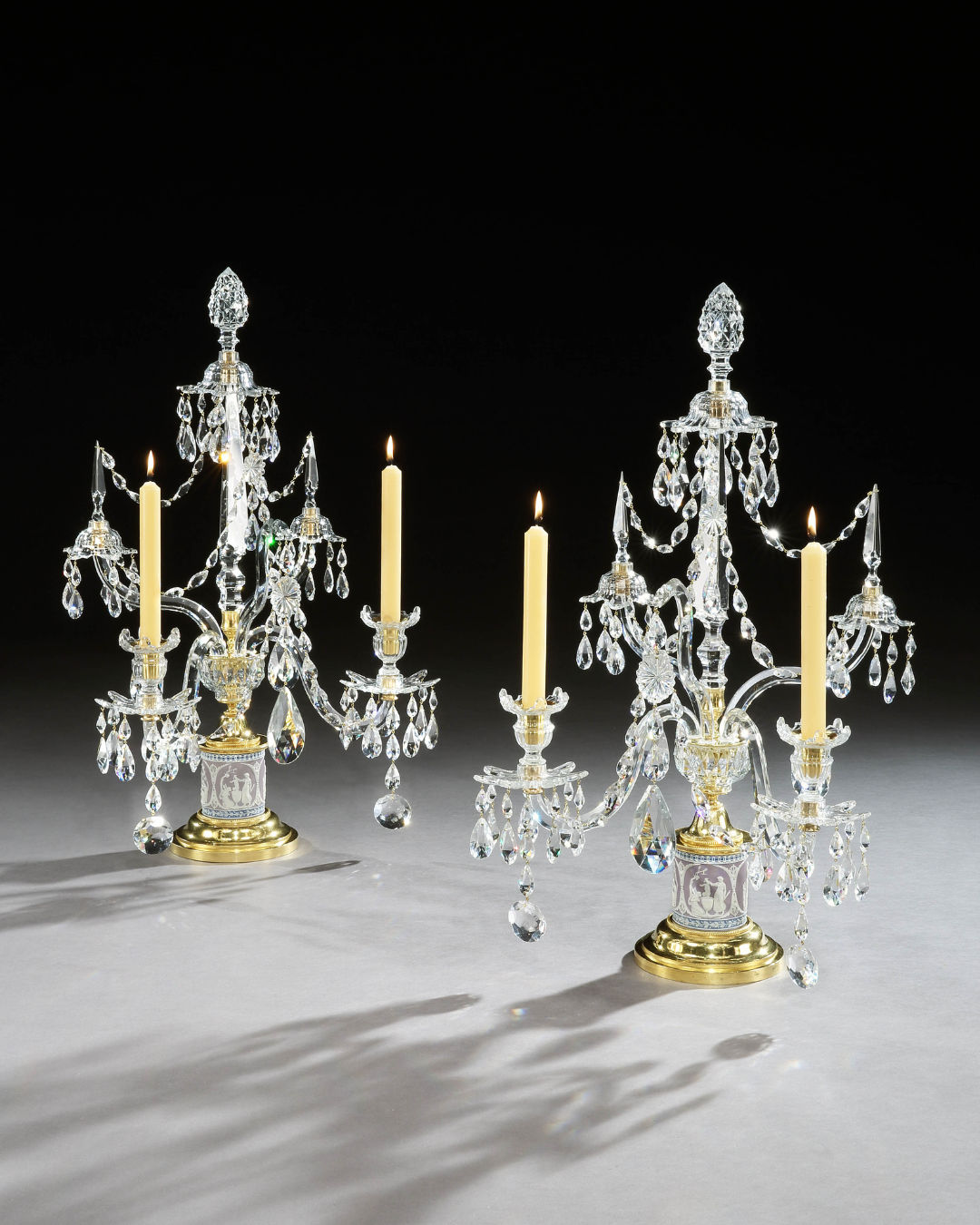 THE CRICHEL JASPER CANDELABRA, English, circa 1785