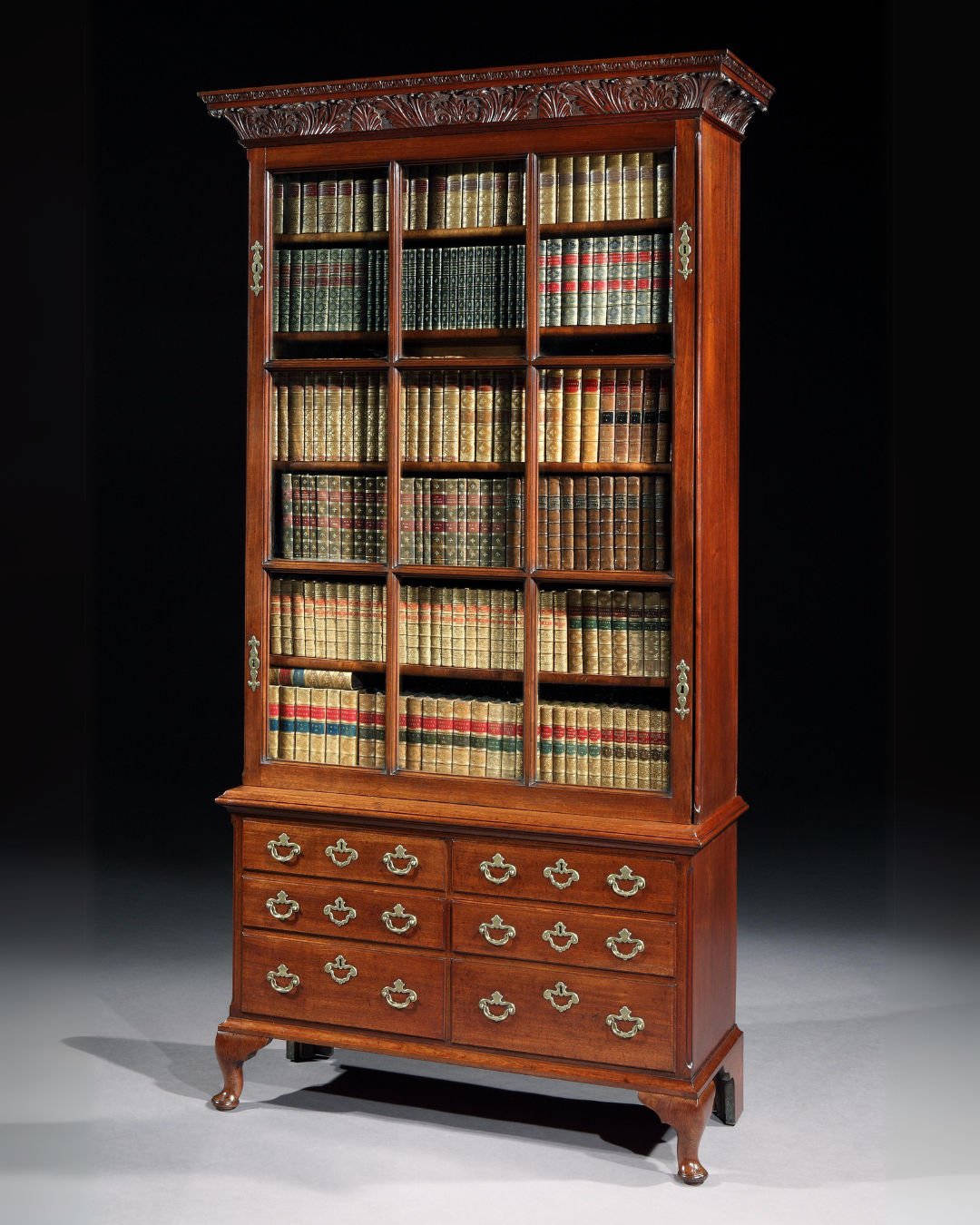 A GEORGE II MAHOGANY BOOKCASE, English, circa 1740