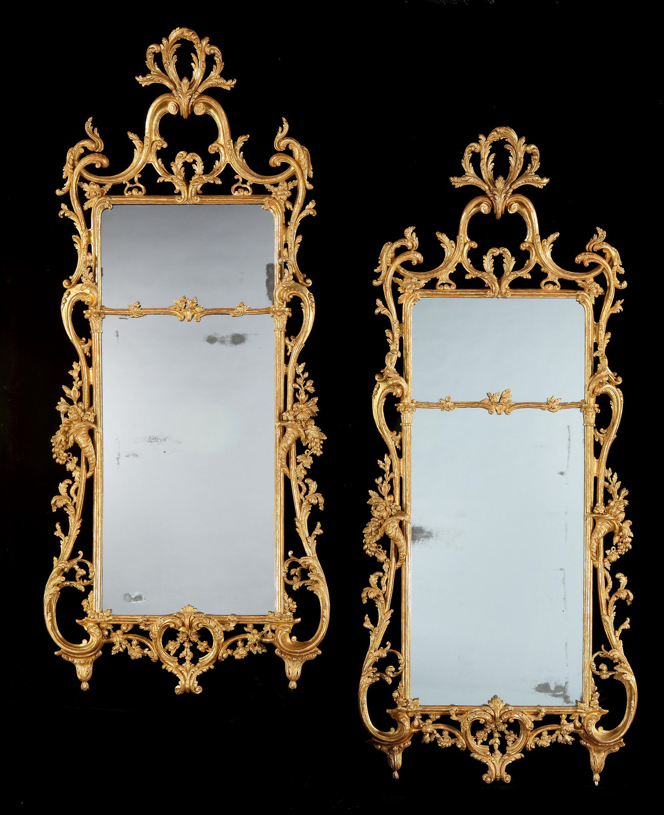 A PAIR OF GEORGE III GILTWOOD MIRRORS, English, circa 1765