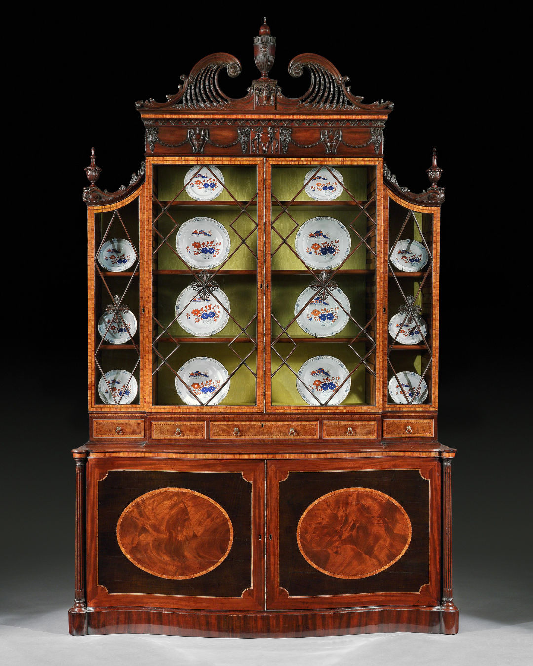 A GEORGE III MAHOGANY BOOKCASE, English, circa 1785