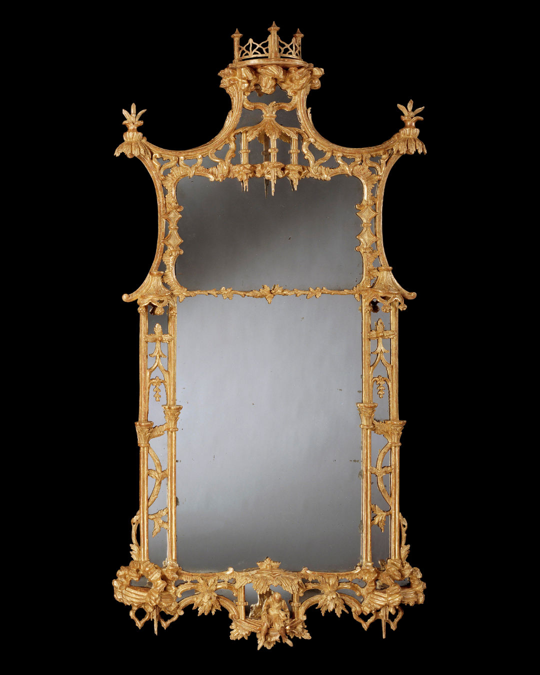A GEORGE III GILTWOOD MIRROR, English, circa 1760