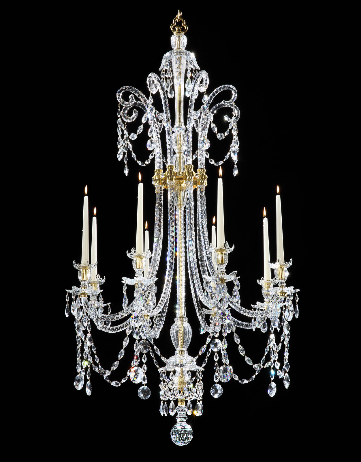 A GEORGE III CHANDELIER BY MOSES LAFOUNT, NO. 426, English, circa 1800