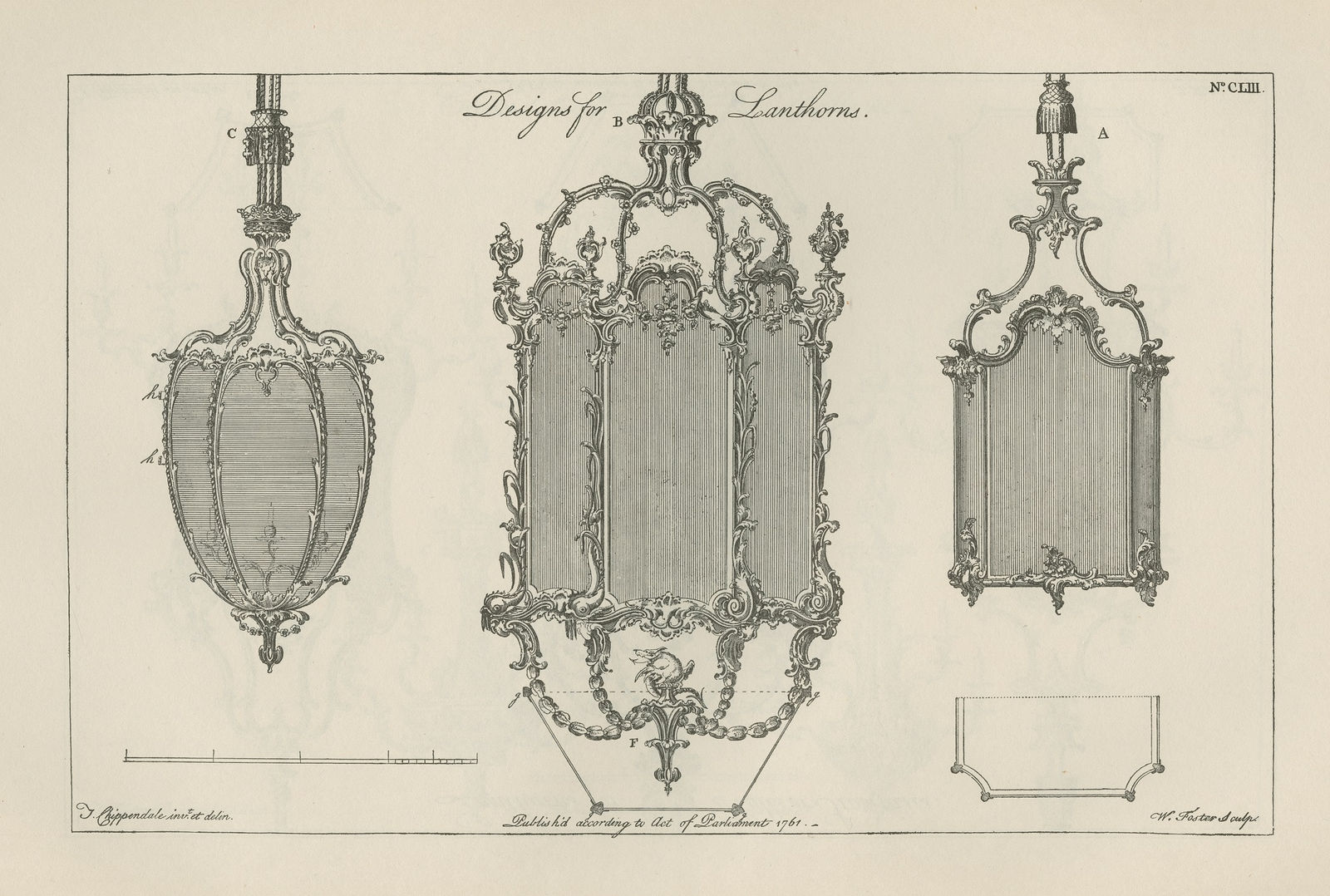 A VICTORIAN ORMOLU LANTERN TO A CHIPPENDALE DESIGN, English, circa 1850