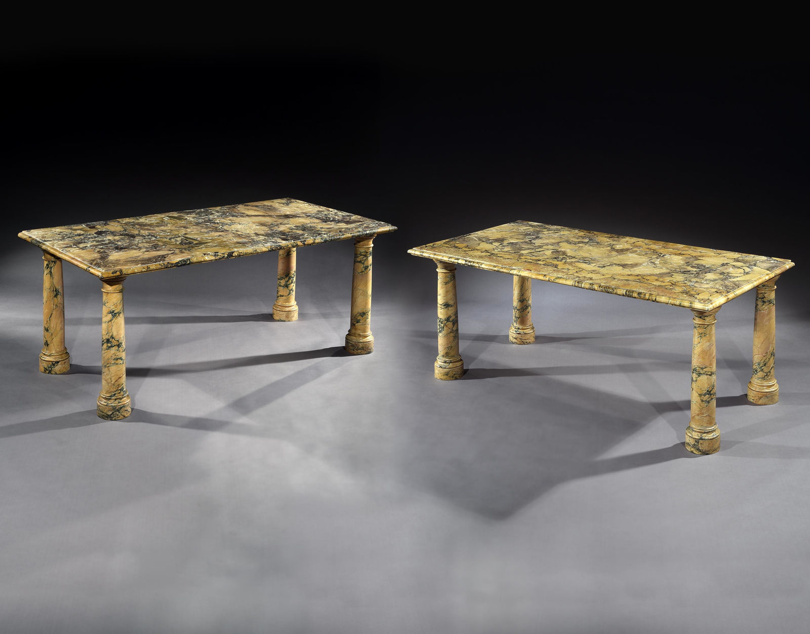 THE BANTRY HOUSE SIENA MARBLE TABLES, English, circa 1840