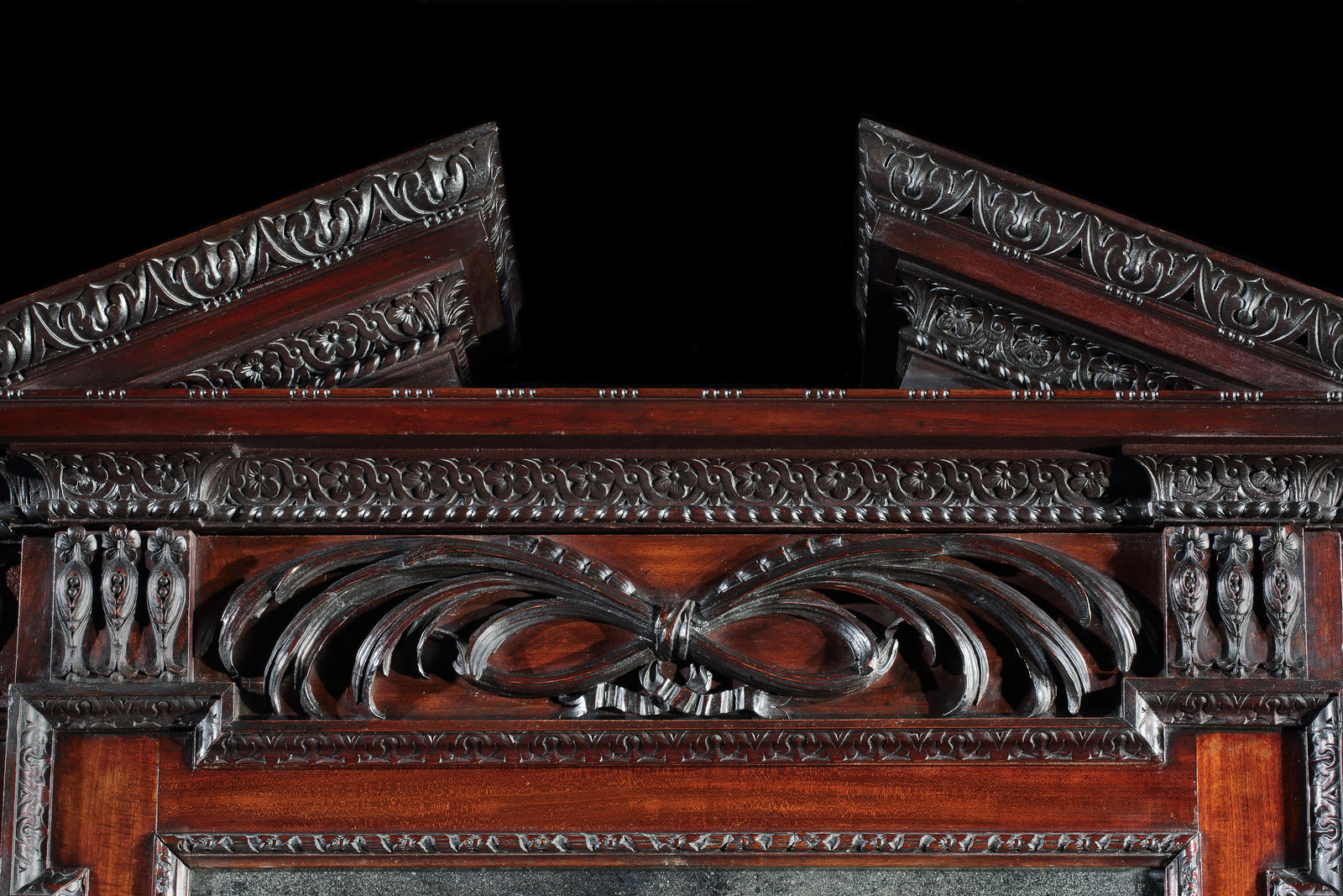 A GEORGE II MAHOGANY BUREAU CABINET, English, circa 1745