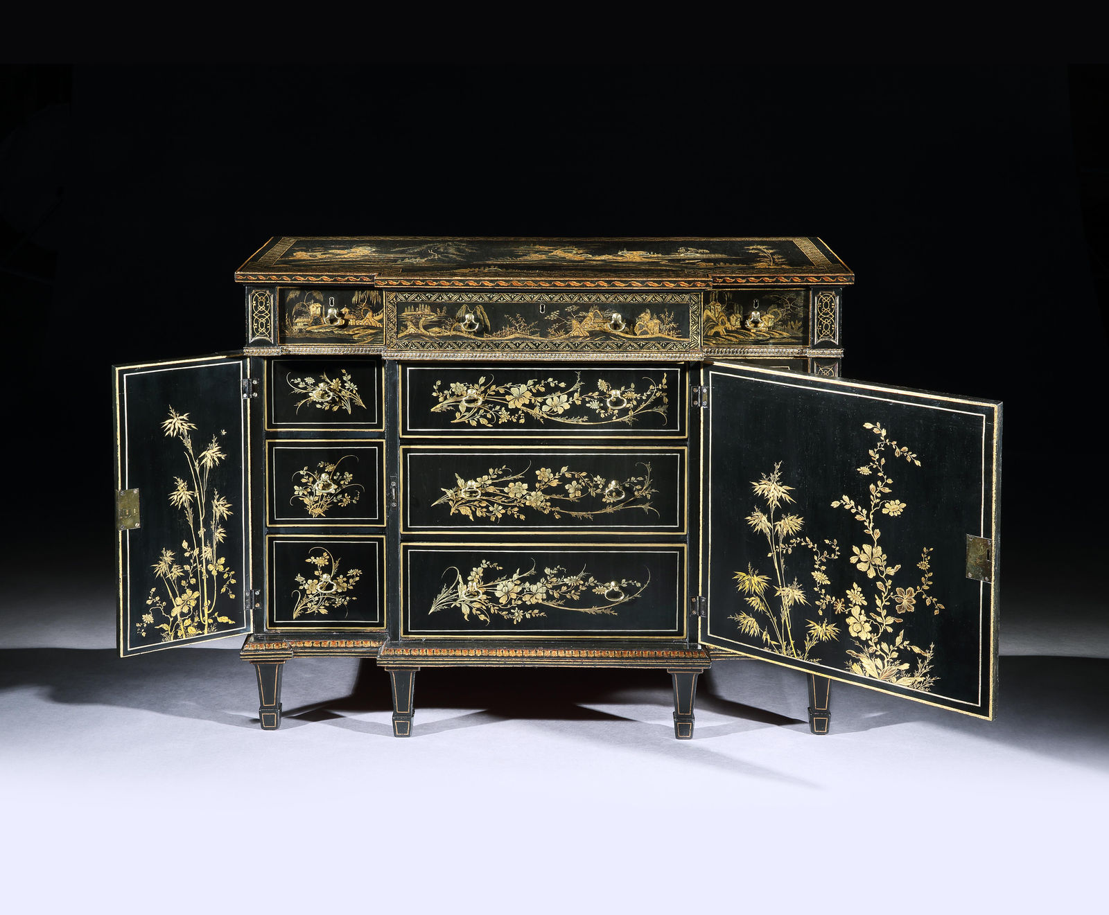 THE HAREWOOD HOUSE LACQUER CABINET, English, circa 1770