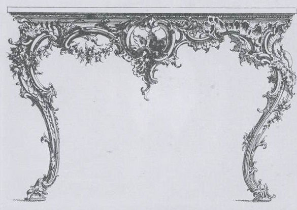 A GEORGE II GILTWOOD CONSOLE TABLE, English, circa 1755