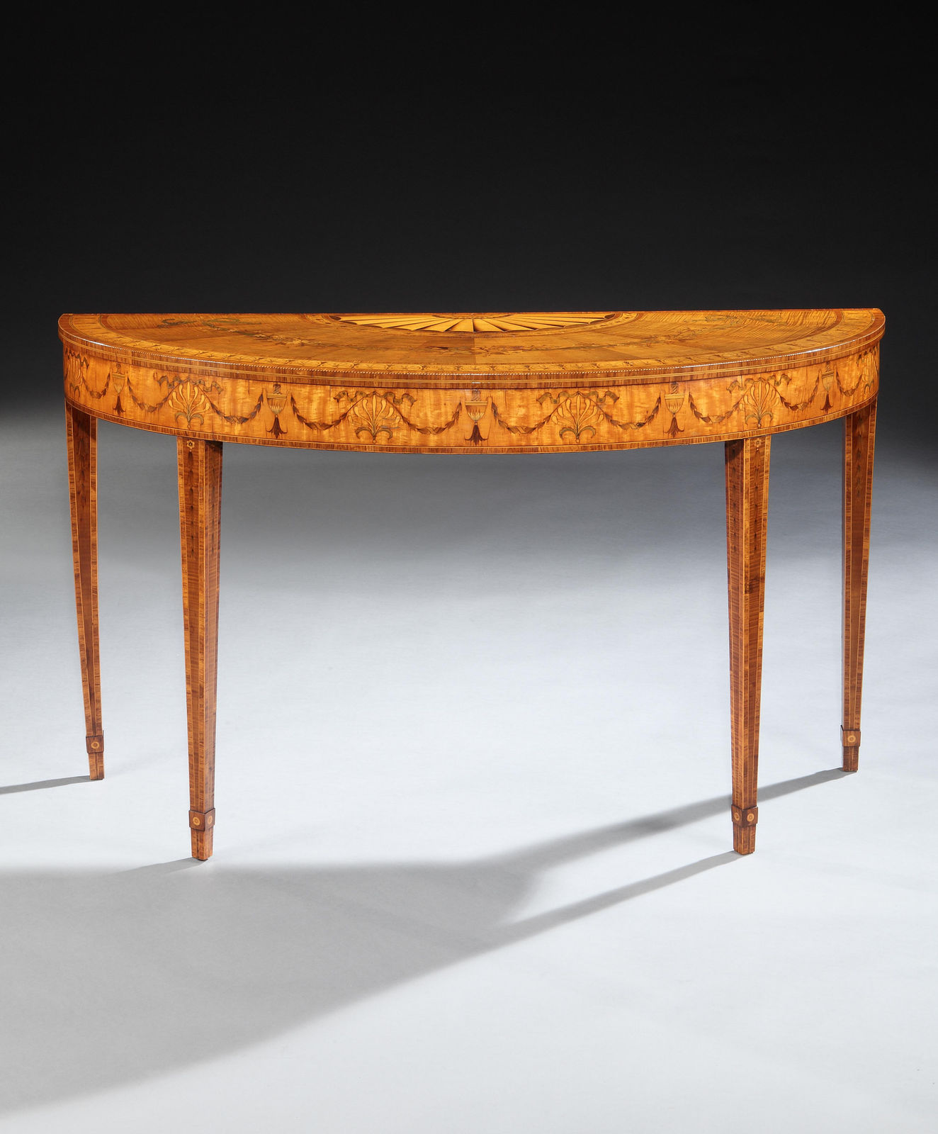 A PAIR OF GEORGE III SATINWOOD SIDE TABLES, Irish, circa 1775