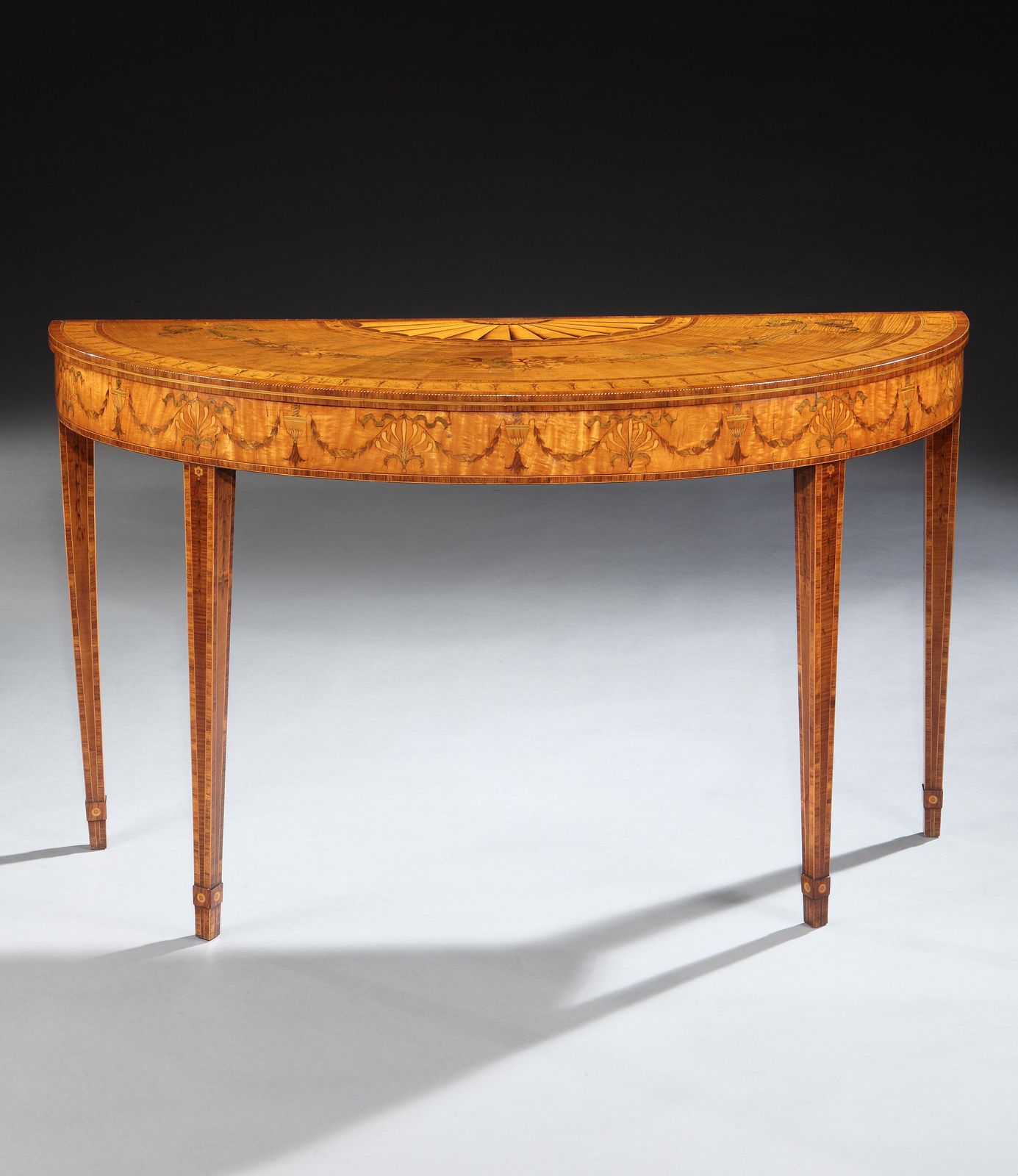 A PAIR OF GEORGE III SATINWOOD SIDE TABLES, Irish, circa 1775
