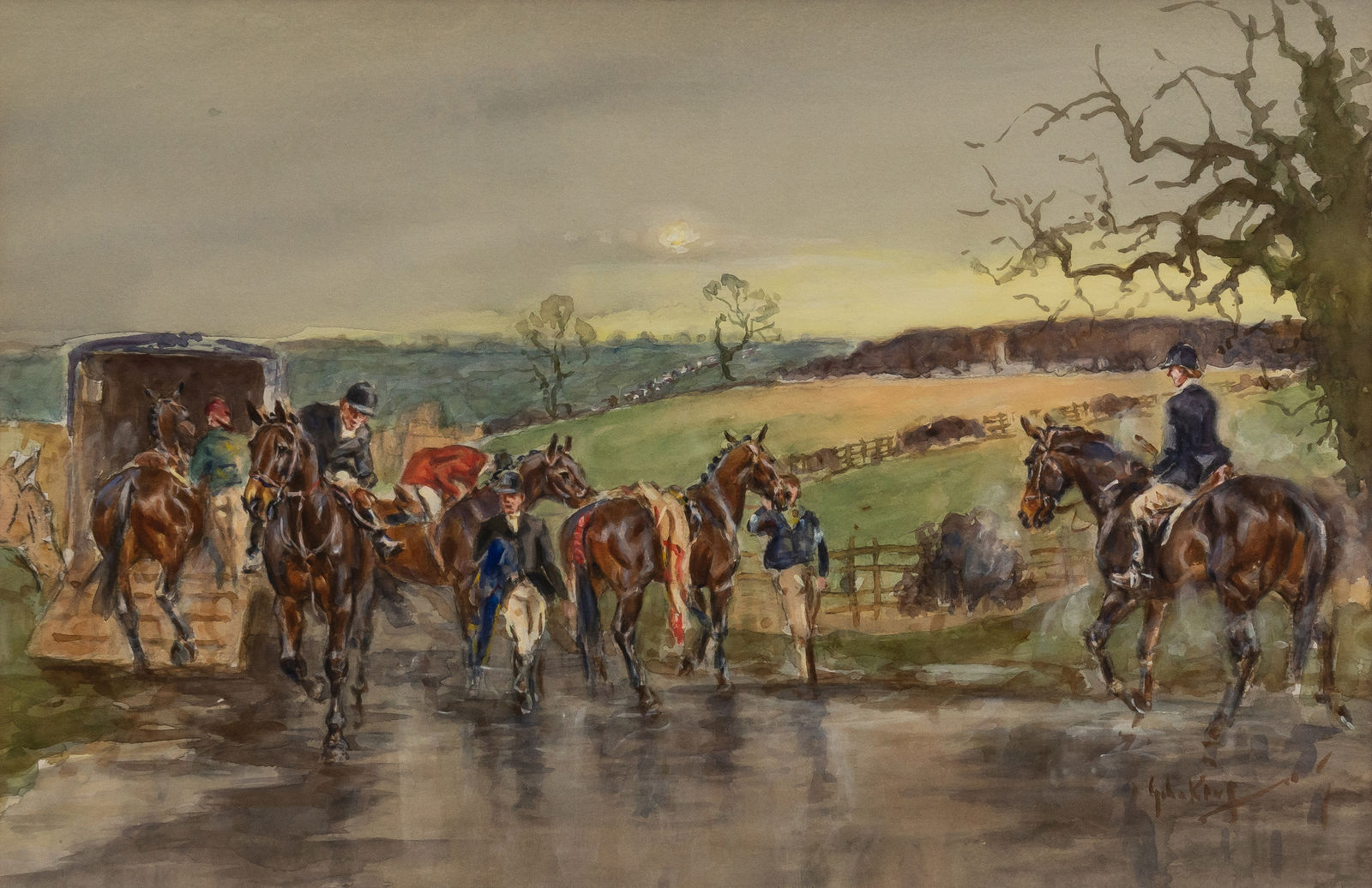 John King, Second horses, Orton Park; verso The last light, The Grand Canal
