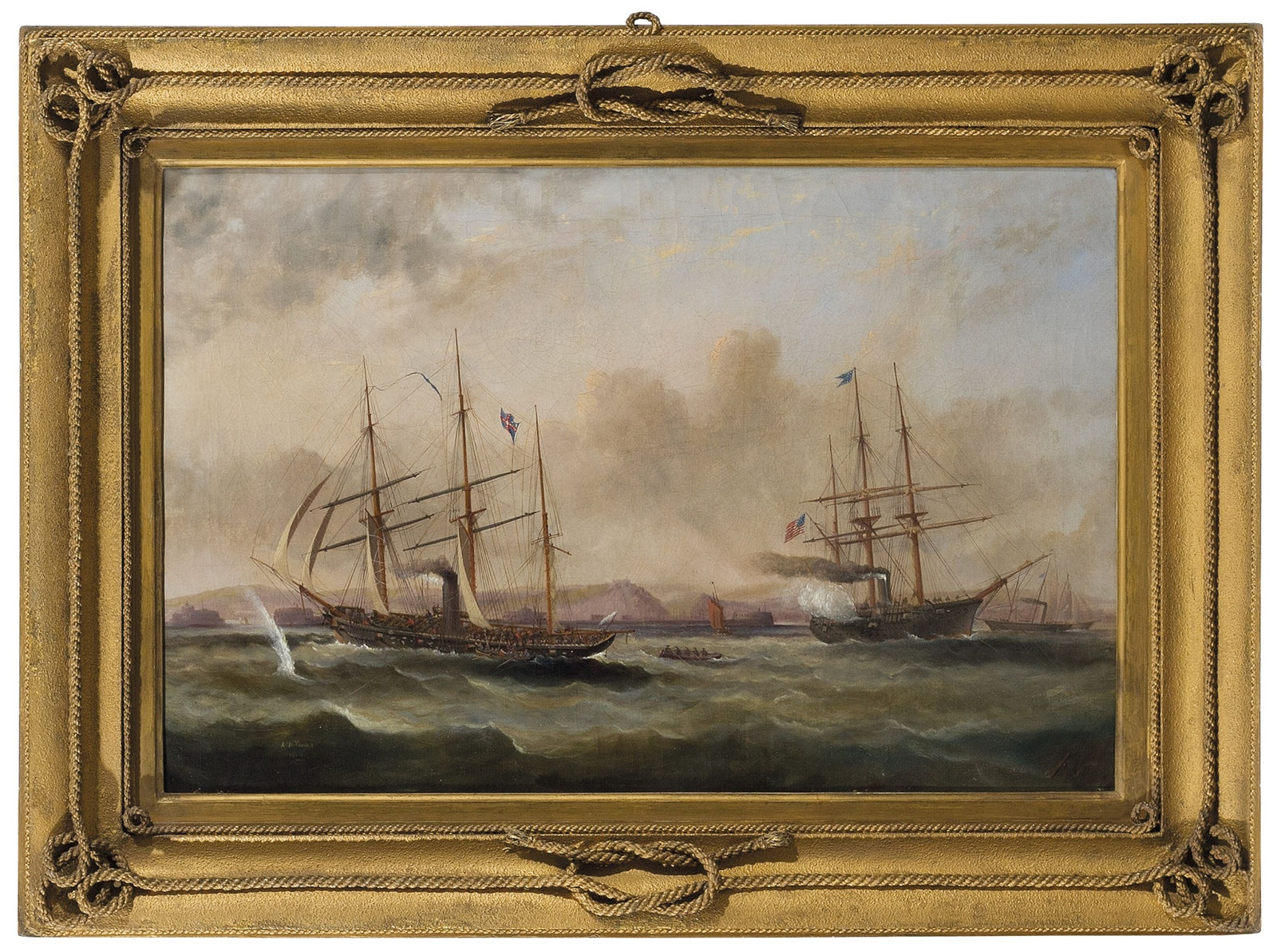 Arthur Wellington Fowles, The celebrated engagement between the Confederate raider C.S.S. Alabama and U.S.S. Kearsage, 19th June 1864