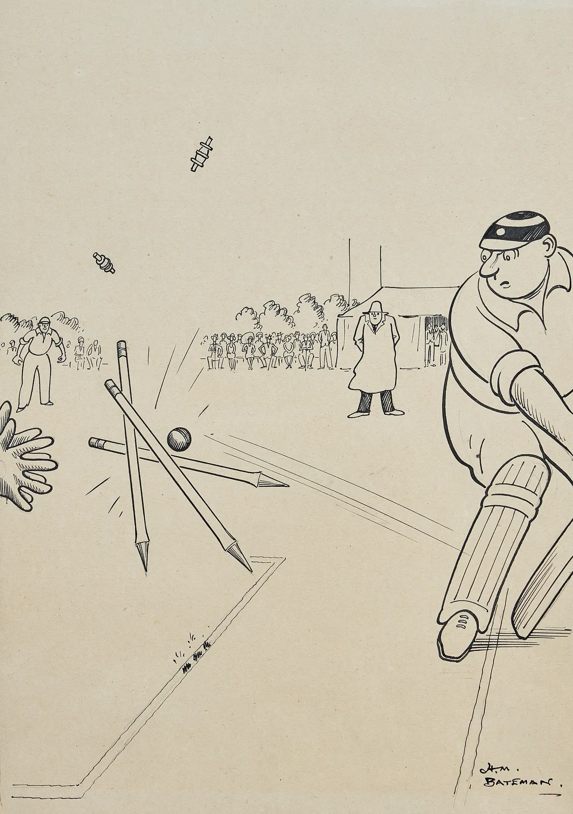 Henry Mayo Bateman, Cricket - Bowled 'im