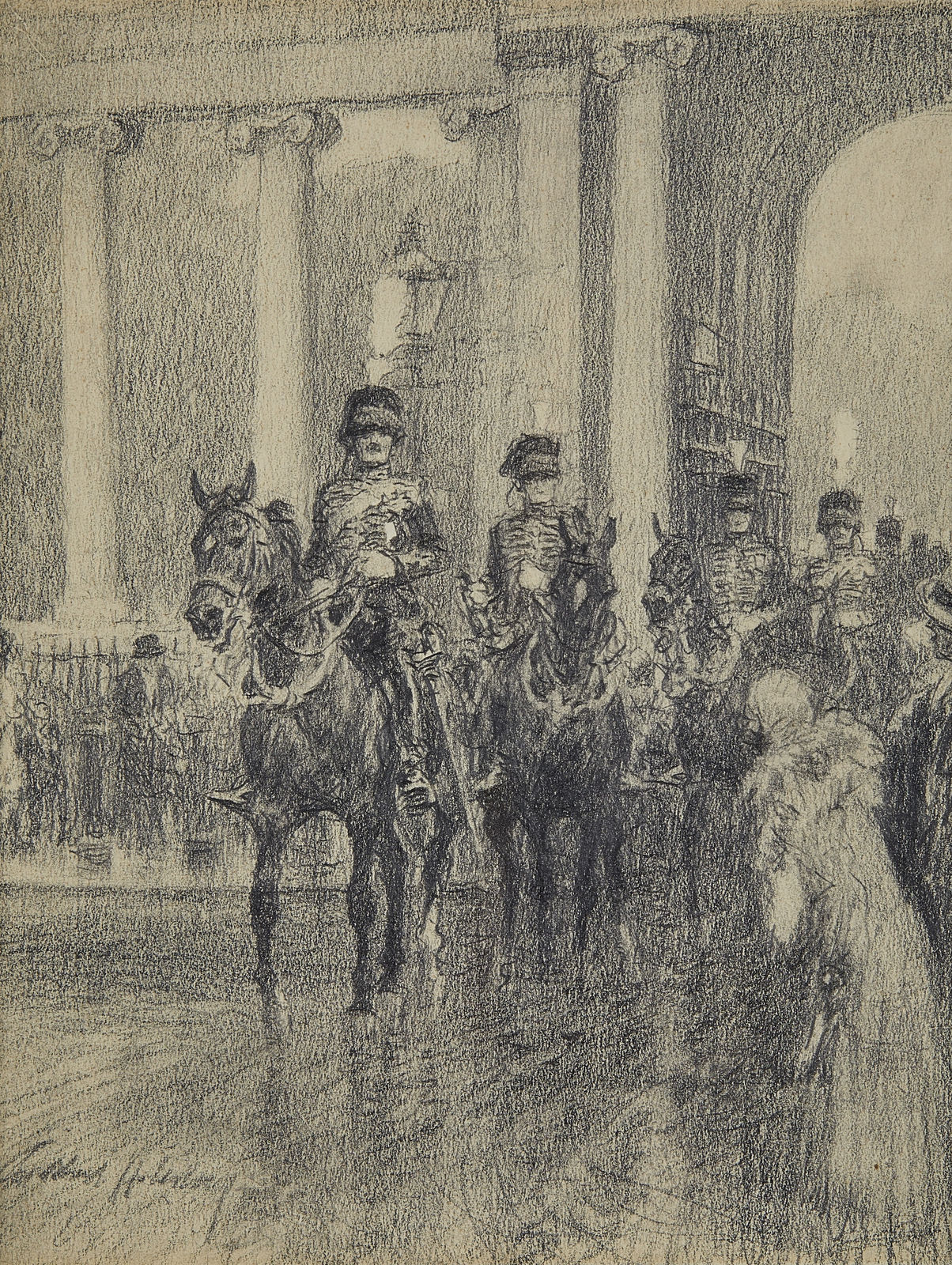 Gilbert Joseph Holiday, E Battery, Royal Horse Artillery, coming through Marble Arch to fire a salute in Hyde Park