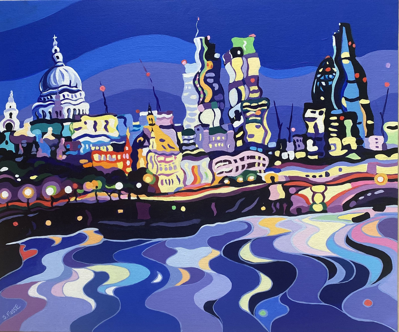 St Paul's & City Illuminations, Original Painting , 2022