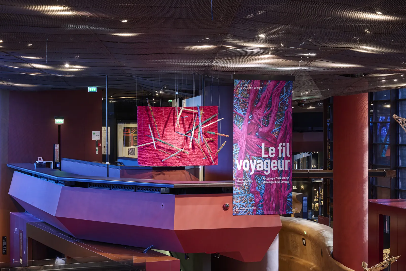 Installation view, A Traveling Thread, Musée du Quai Branly - Jacques Chirac, Paris, France, 2025 © musée du quai Branly - Jacques Chirac. Photos: Léo Delafontaine.