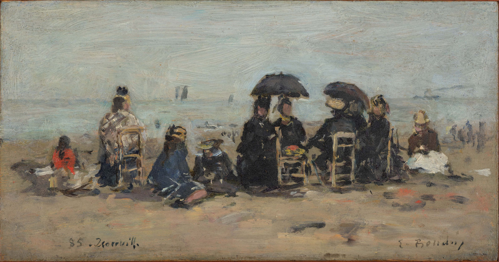 Eugène Boudin, Trouville, scène de plage, 1885
